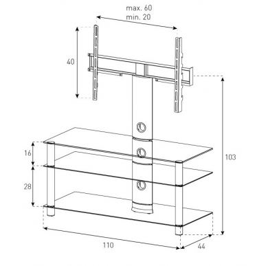 Стойка для ТВ Sonorous NEO 1103 B HBLK